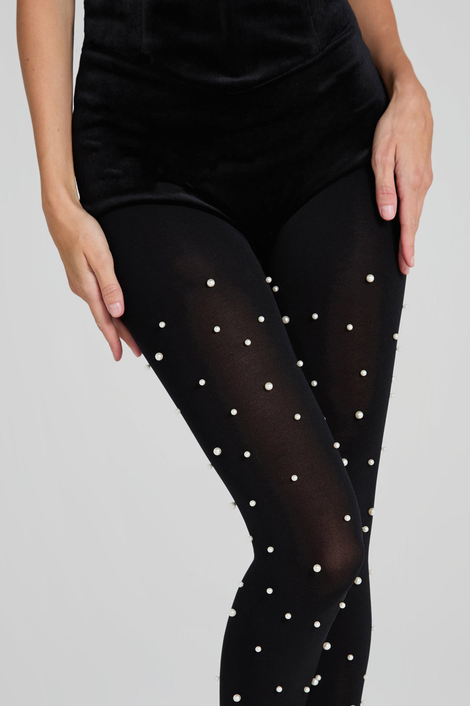 NADINE MERABI Accessory ONE SIZE Diana Black Tights