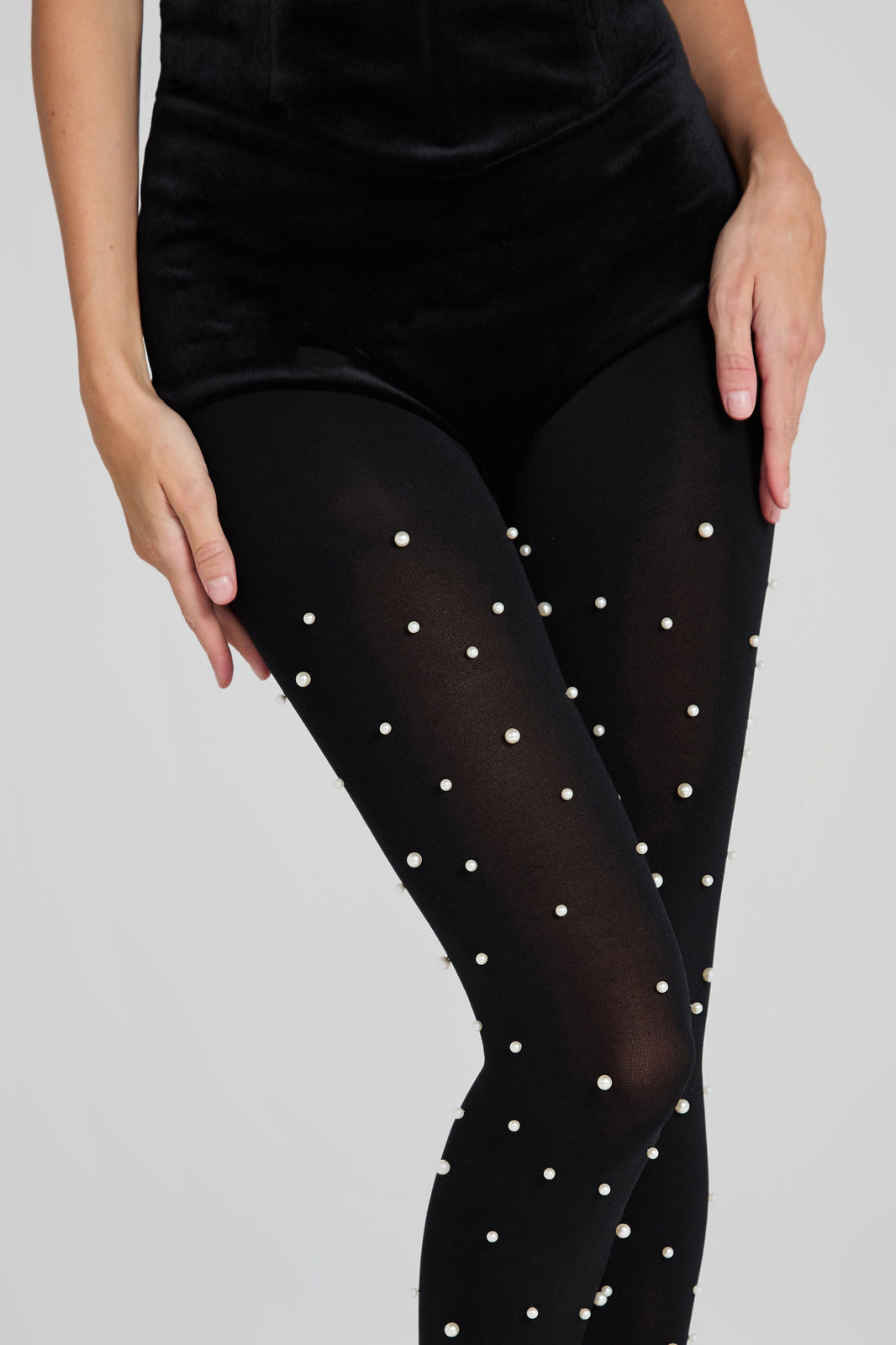 NADINE MERABI Accessory ONE SIZE Diana Black Tights