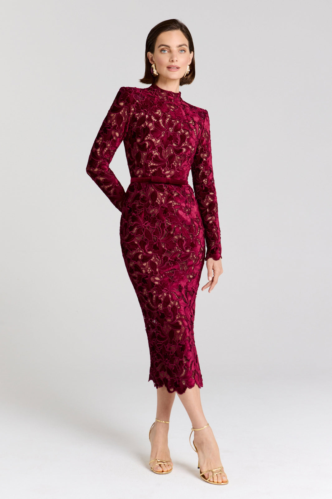 NADINE MERABI Dresses Diane Burgundy Dress
