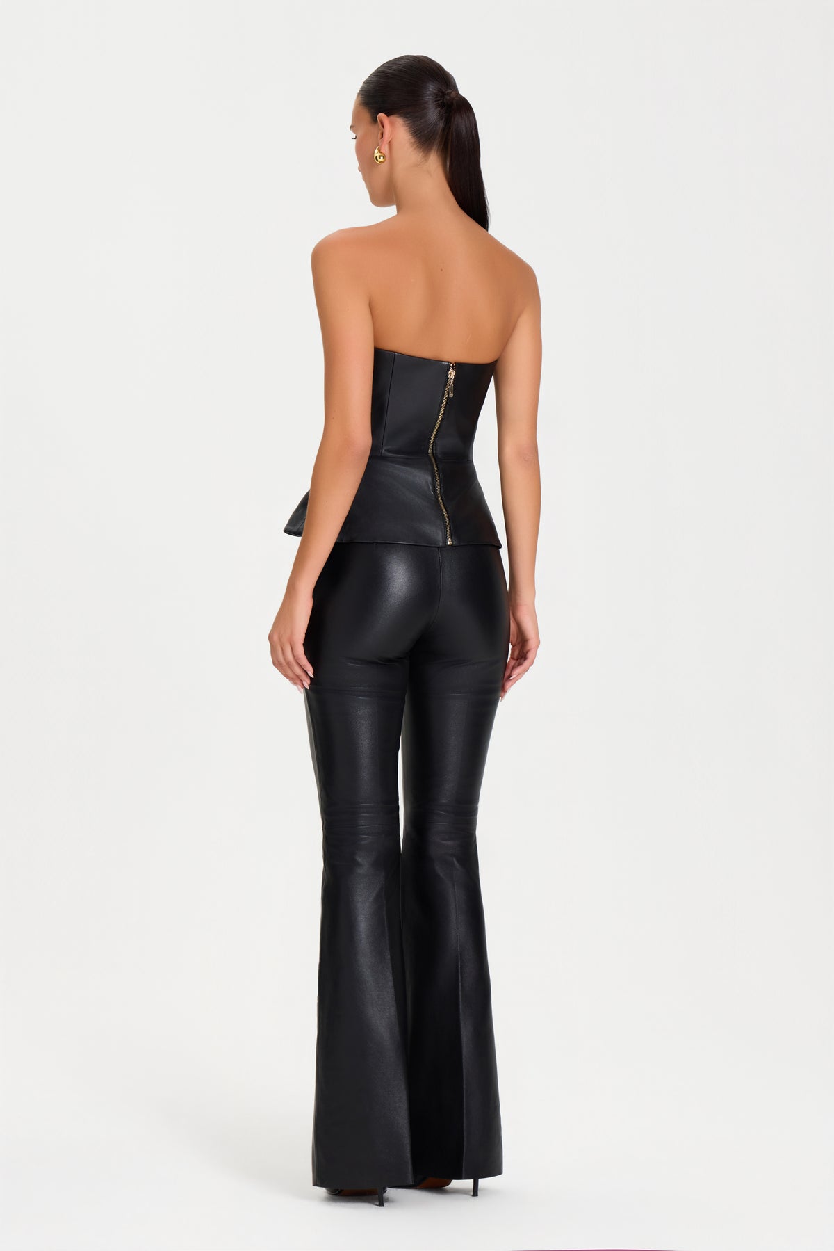 Ella Schwarzes Leder Top