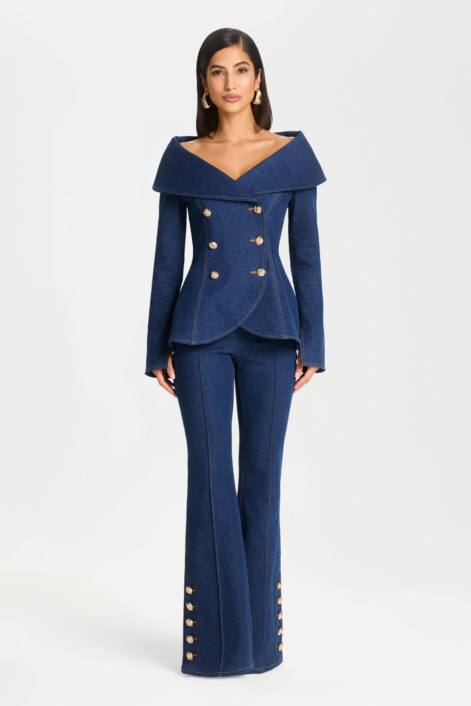 Kendra Dunkelblaue Denim Hose