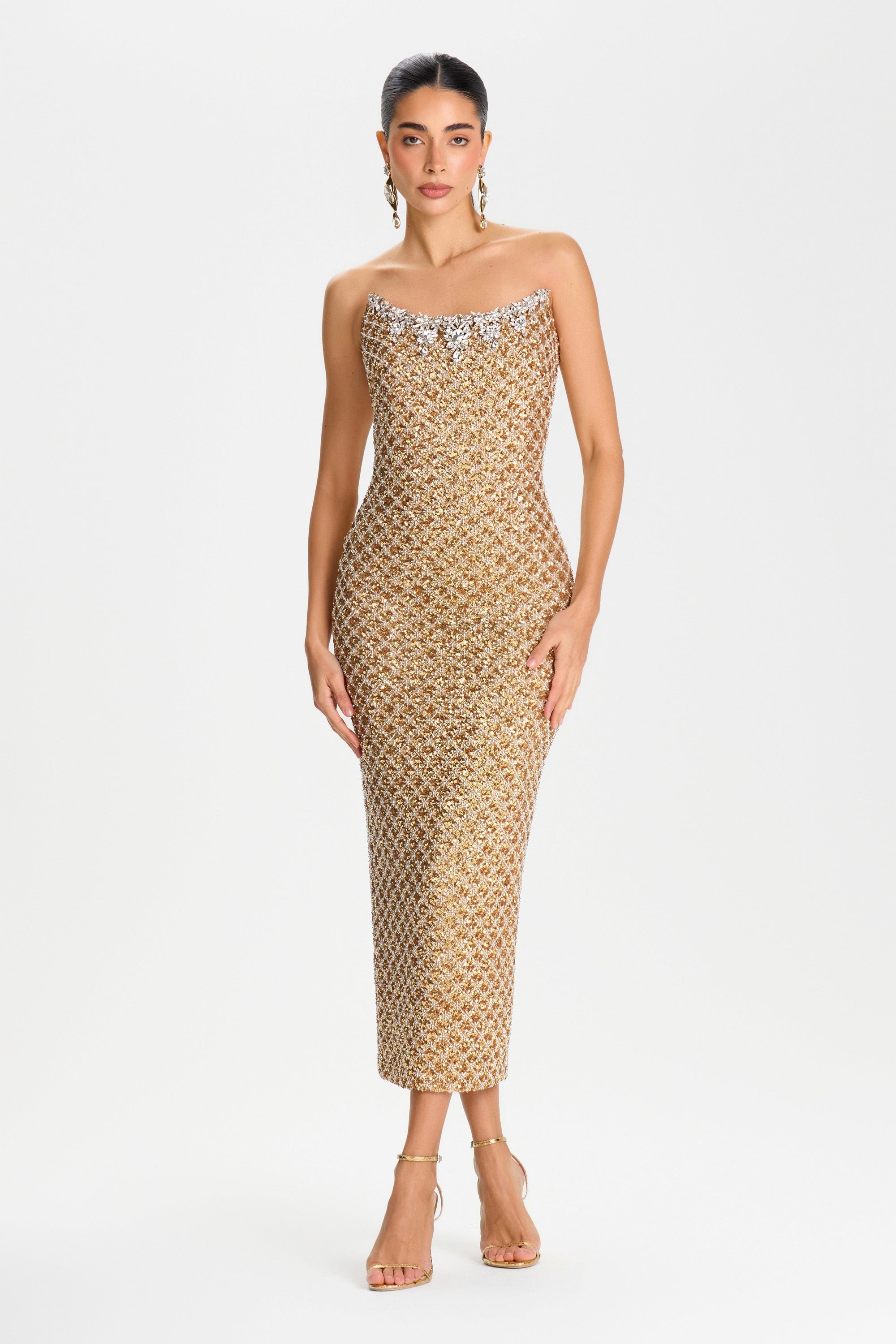 MIDI Dresses Isabella Gold Dress