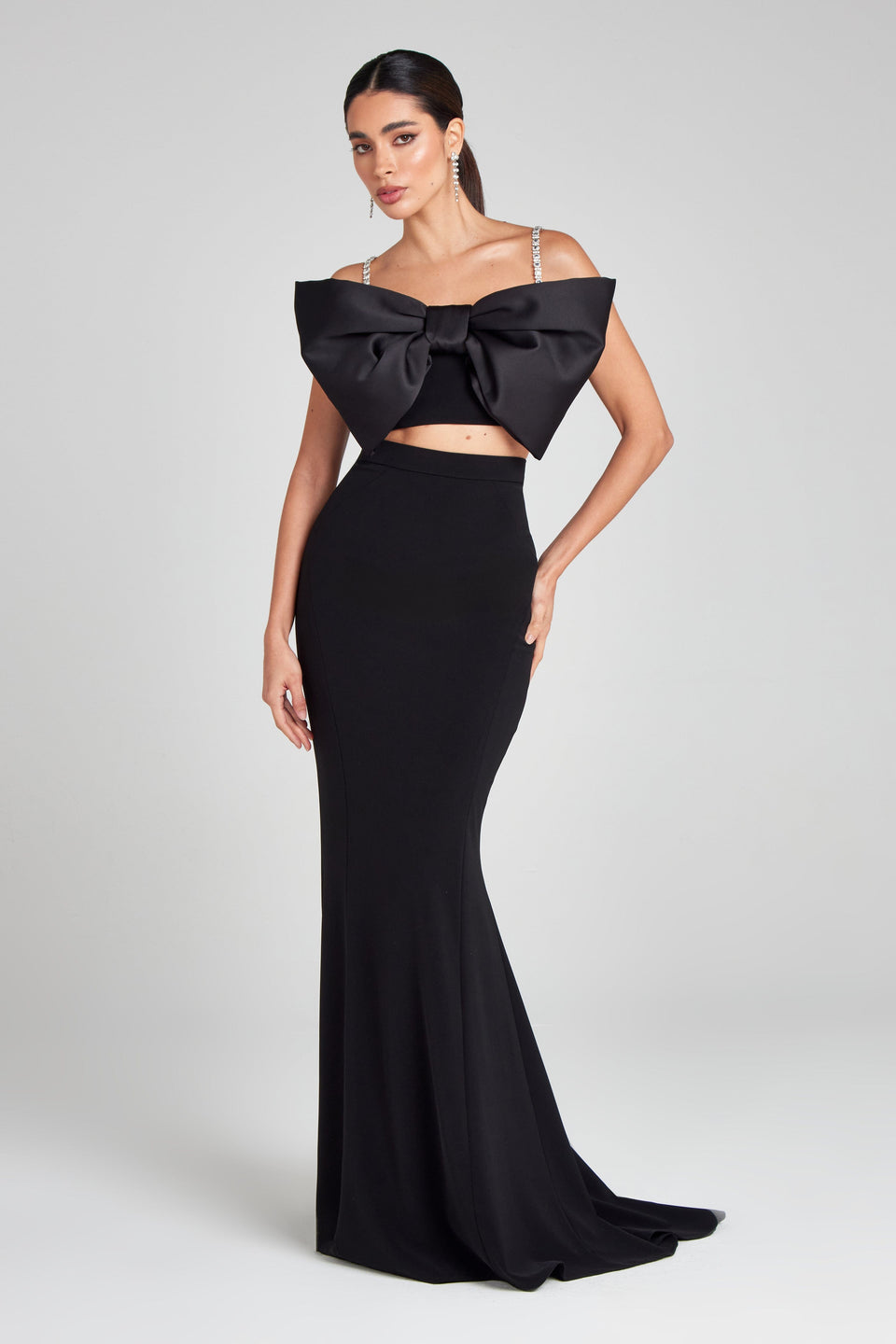 NADINE MERABI Skirts Carolina Black Maxi Skirt