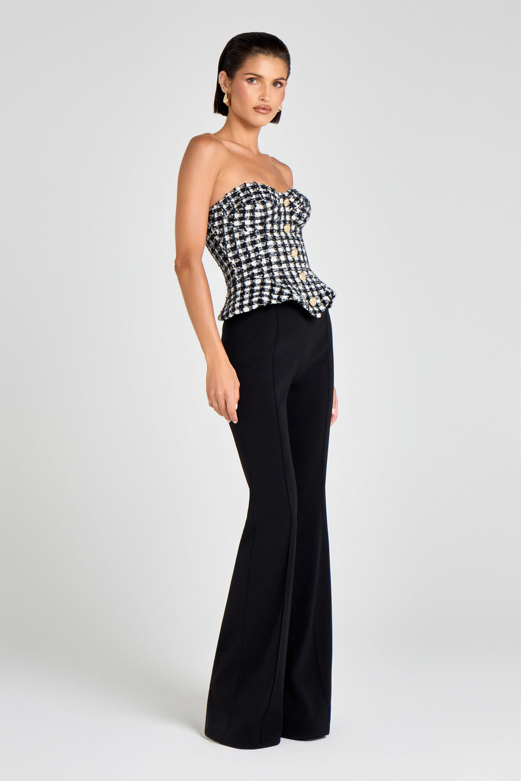 NADINE MERABI Tops Maya Check Top