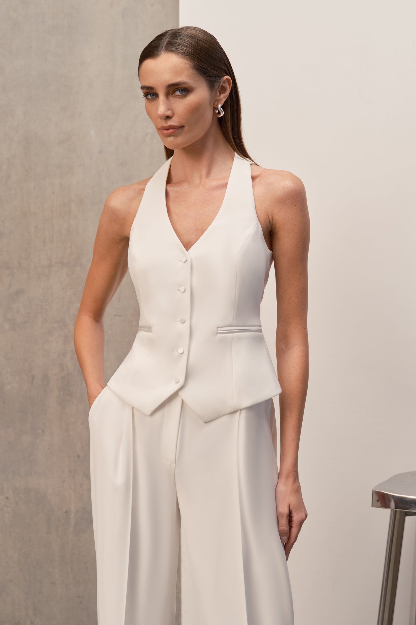 NADINE MERABI Tops Leni White Waistcoat