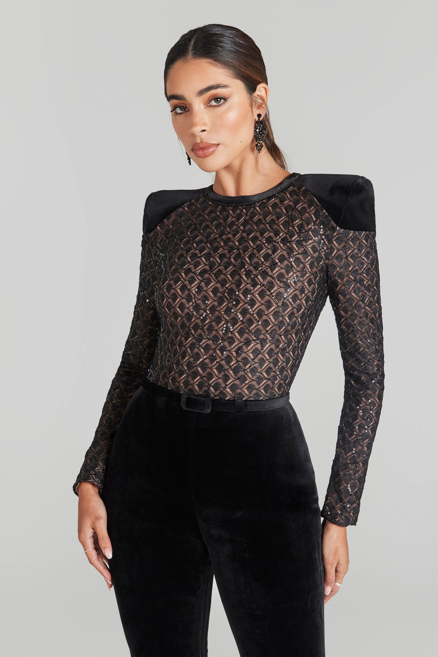 NADINE MERABI Jumpsuits Amanda Black Jumpsuit