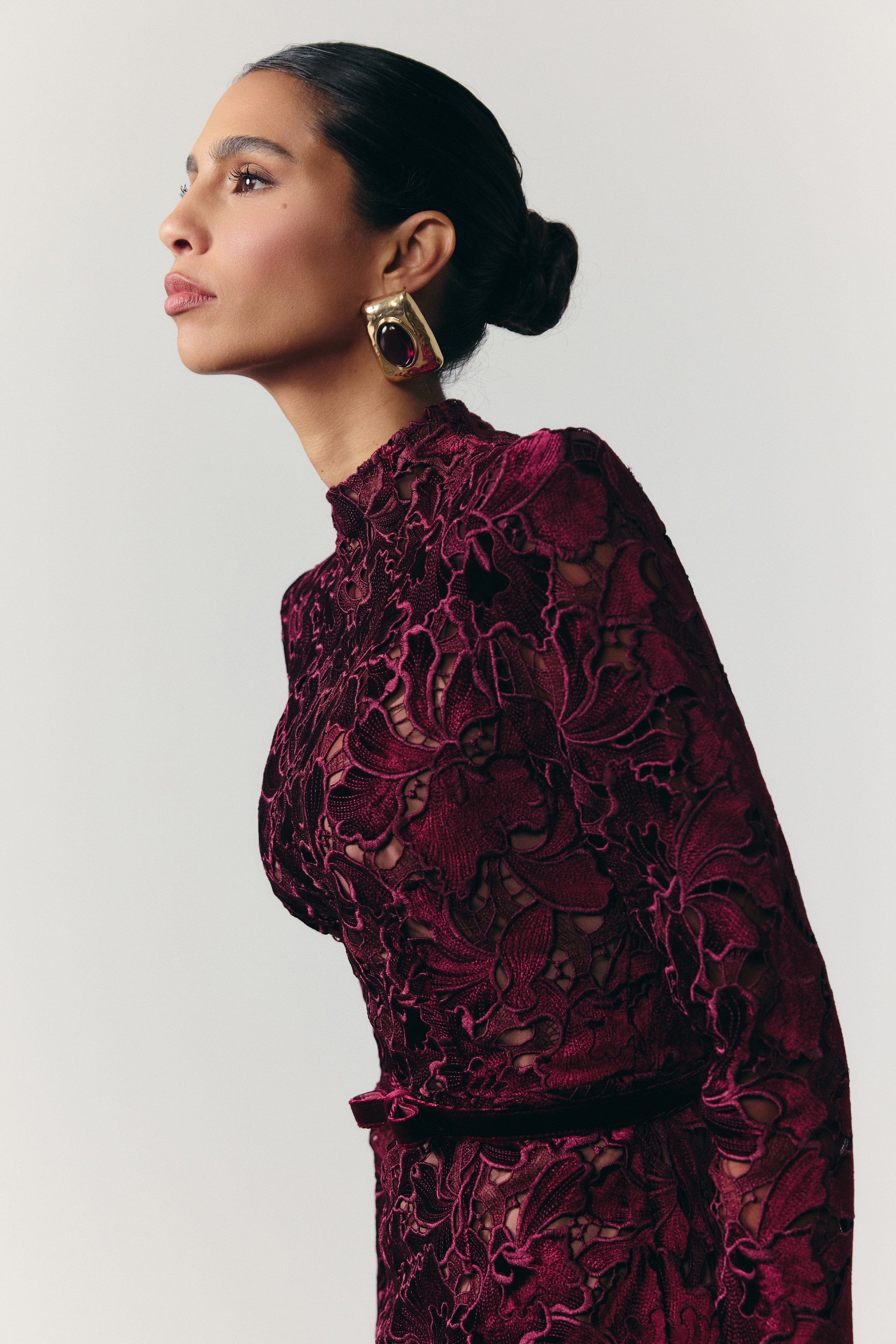 NADINE MERABI Dresses Diane Burgundy Dress
