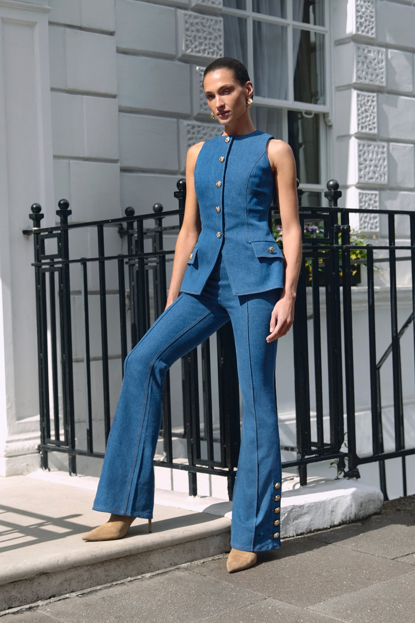 Pantalon Kendra en jean clair