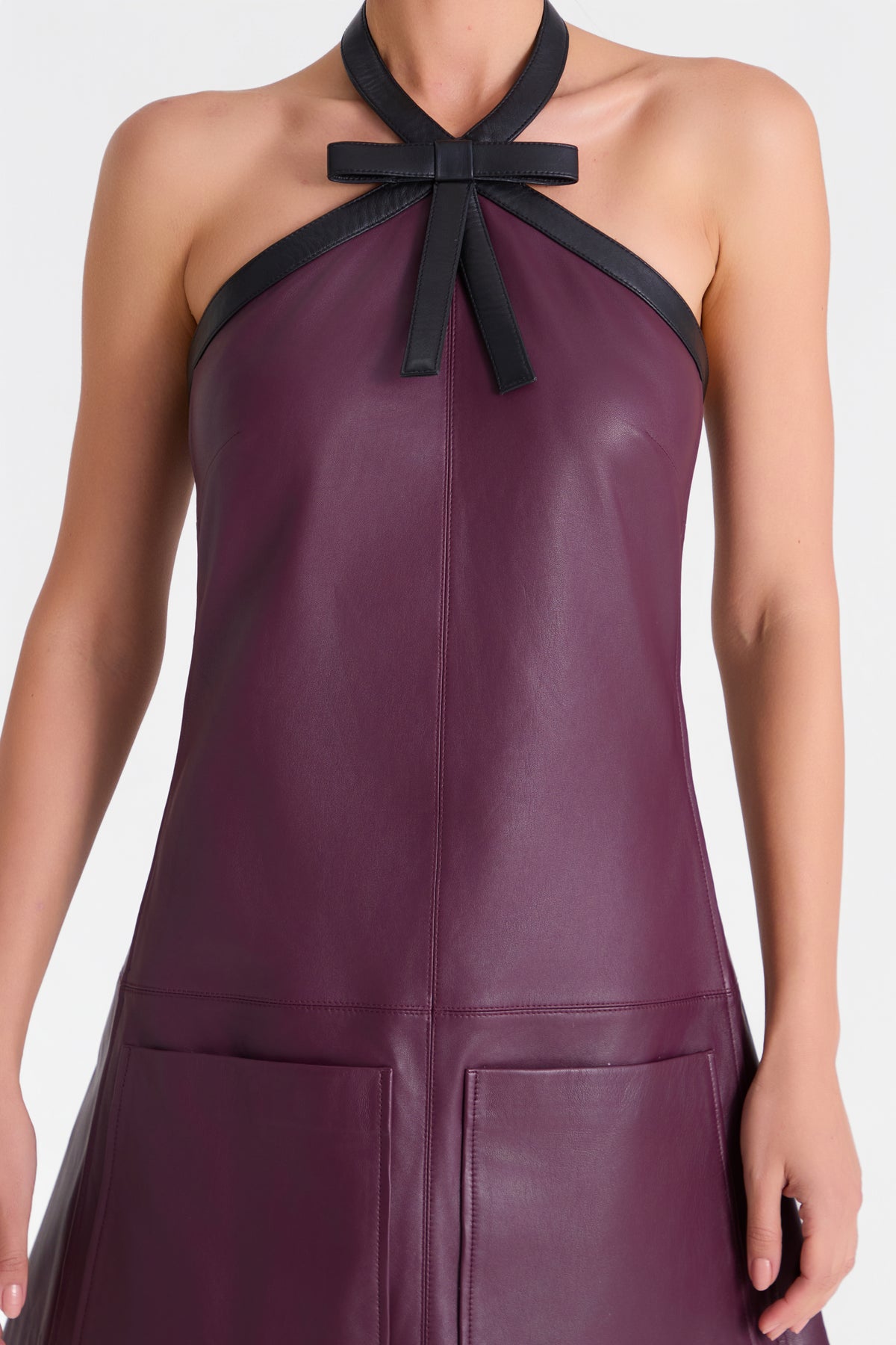 Harlow Bordeaux Lederkleid