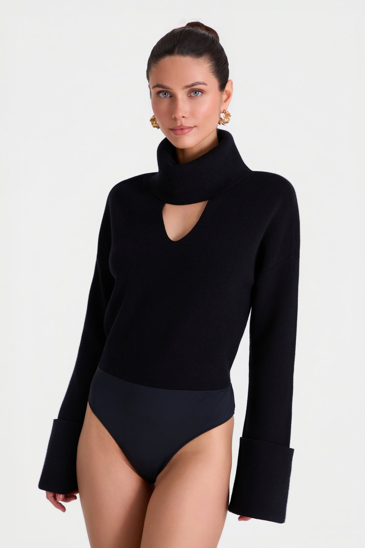 Amber Schwarzer Knit Bodysuit