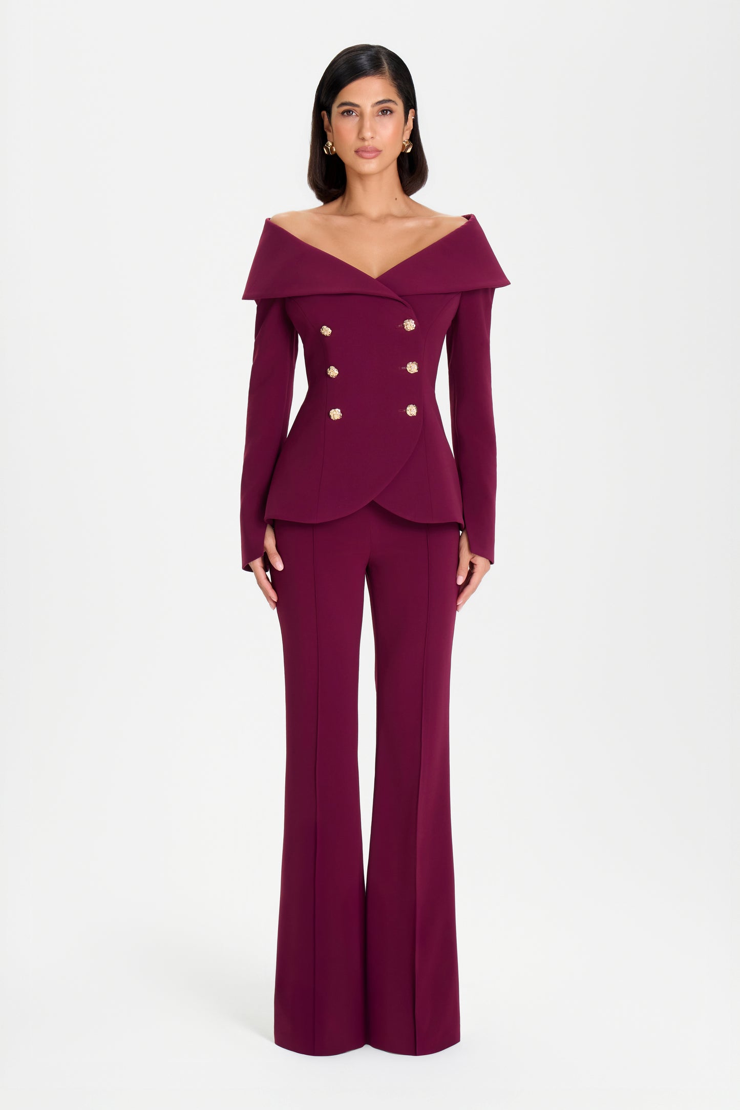 Charlotte Burgundy Trousers