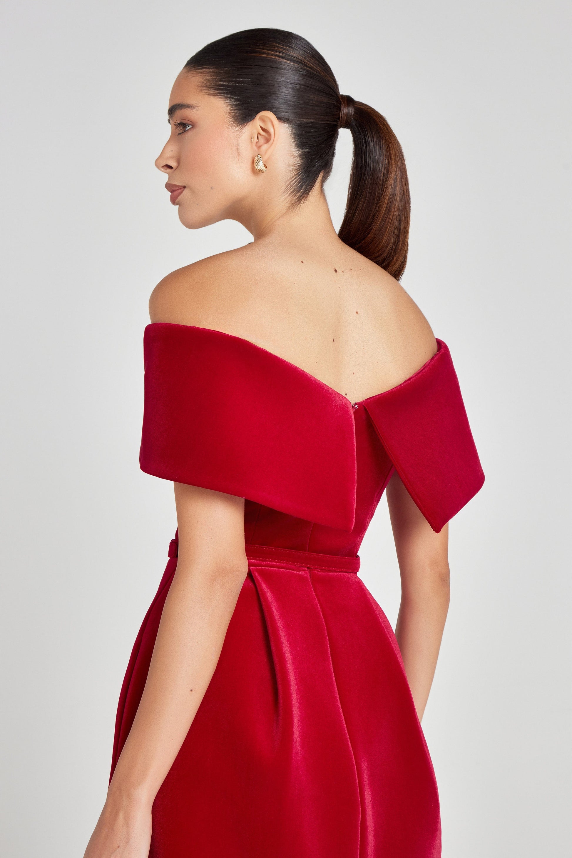 nadine merabi red velvet dress NADINE MERABI Kimberly Rhinestone Velvet Dress in Red at Nordstrom, Size 10