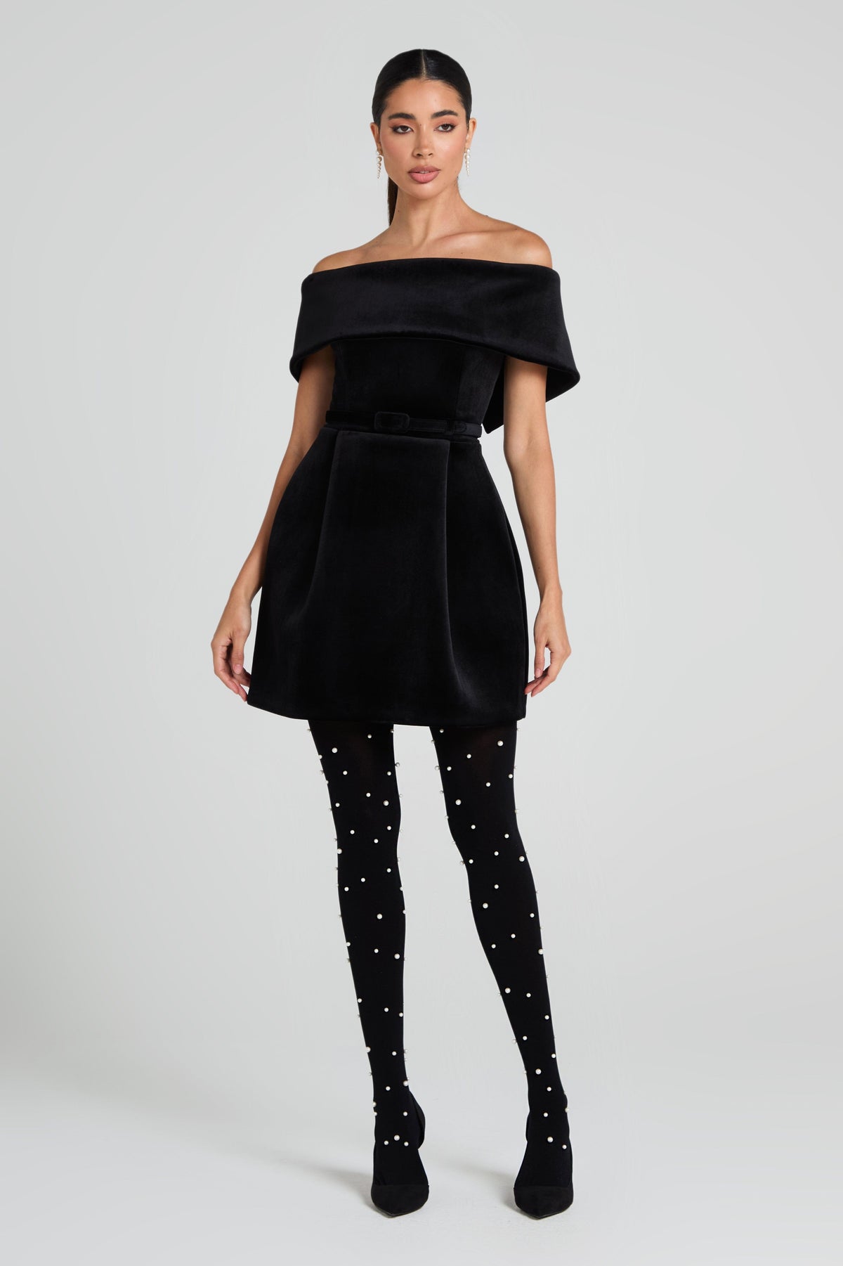 NADINE MERABI Accessory ONE SIZE Diana Black Tights