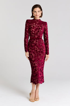 NADINE MERABI Dresses Diane Burgundy Dress