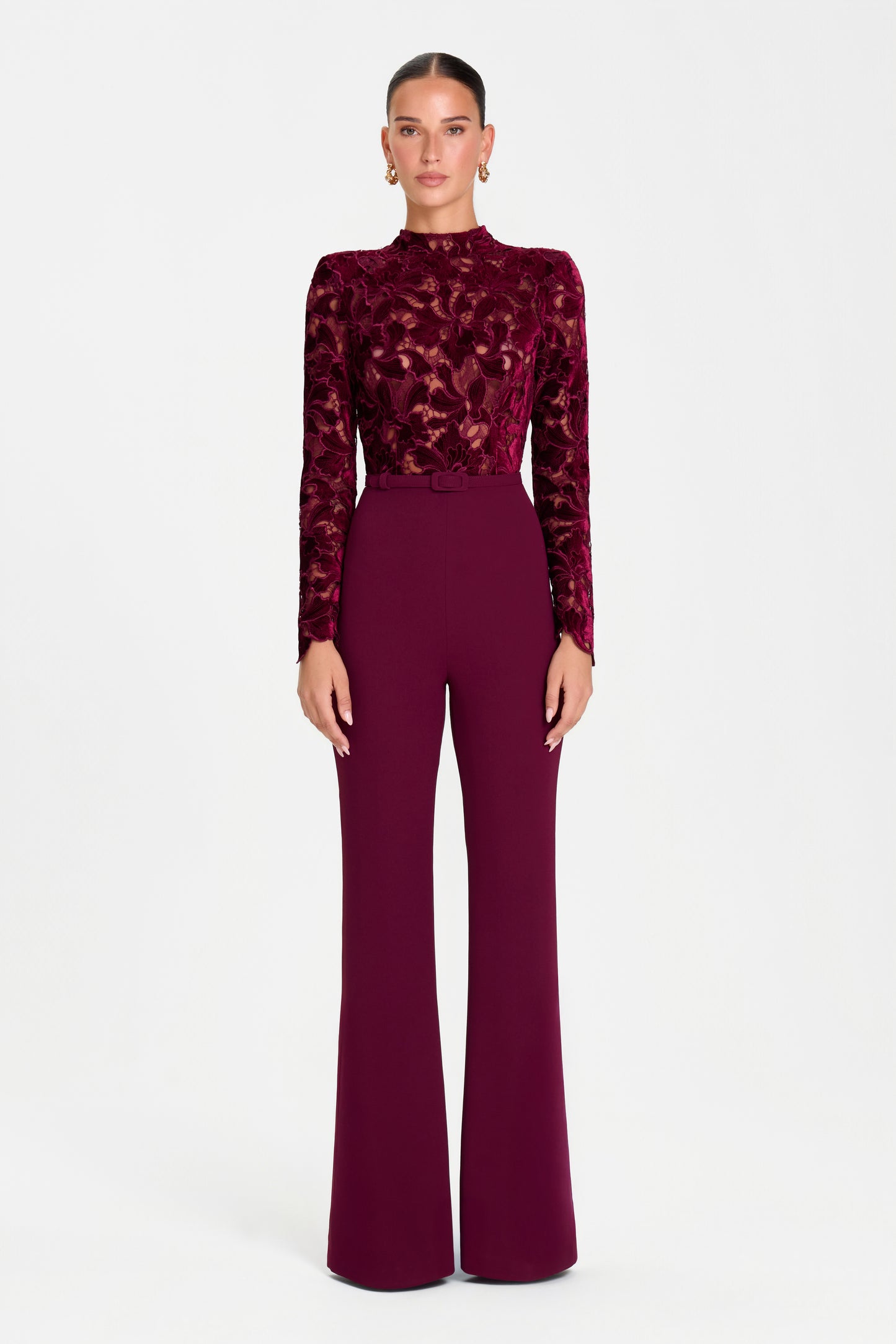 COMBINAISON PANTALON BORDEAUX ELEANOR