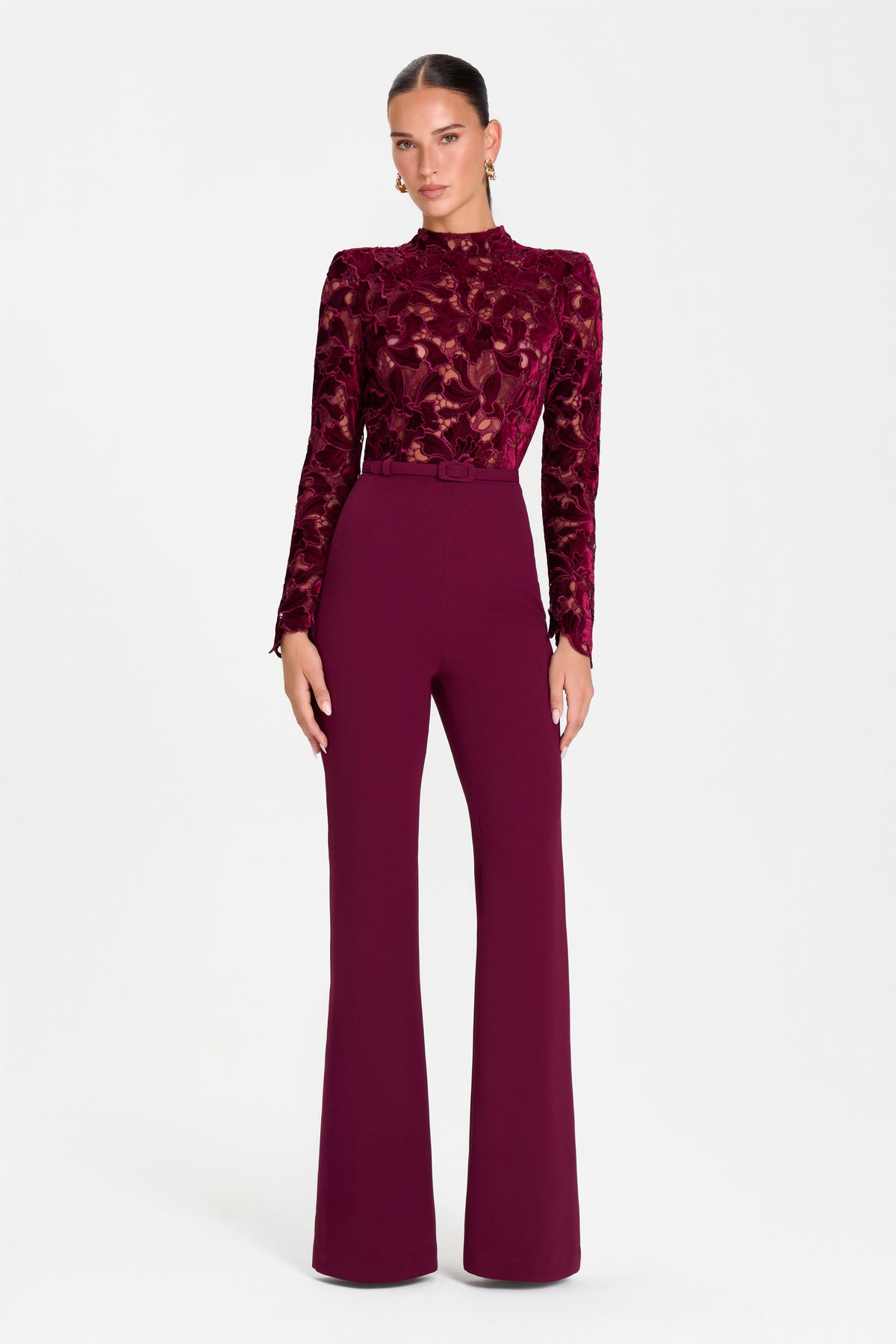 COMBINAISON PANTALON BORDEAUX ELEANOR
