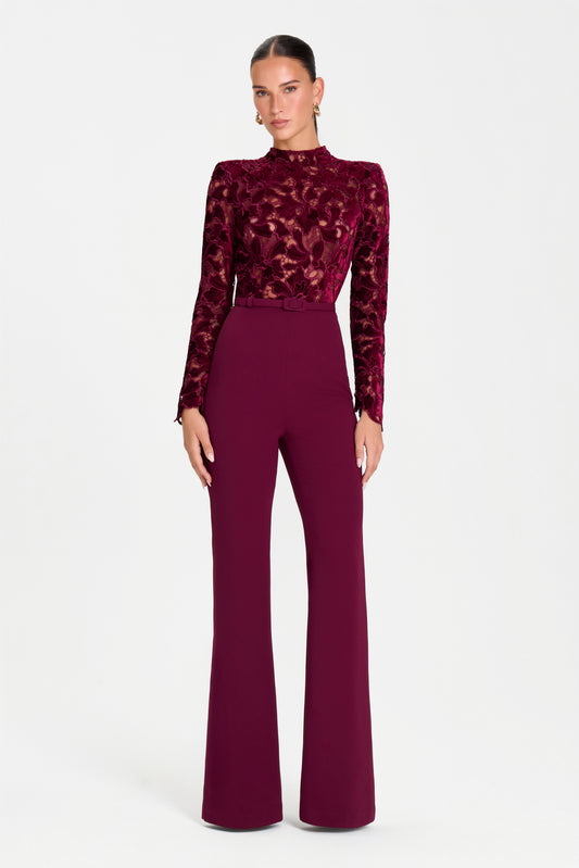 COMBINAISON PANTALON BORDEAUX ELEANOR