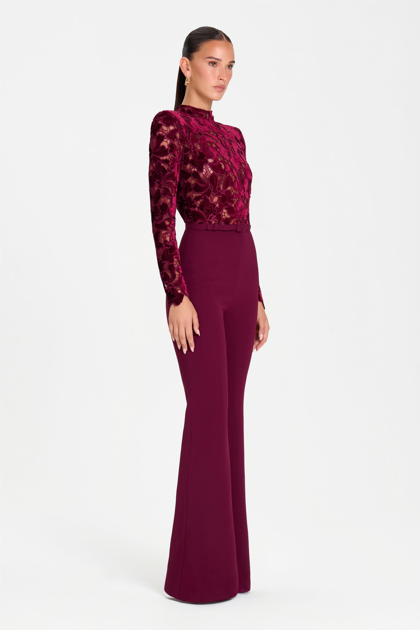 COMBINAISON PANTALON BORDEAUX ELEANOR