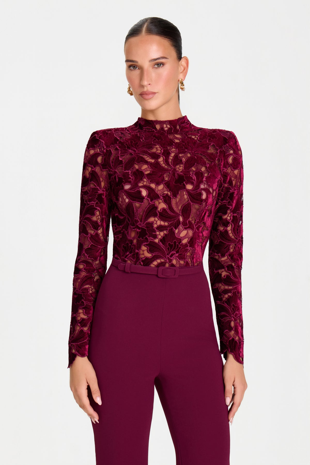 COMBINAISON PANTALON BORDEAUX ELEANOR
