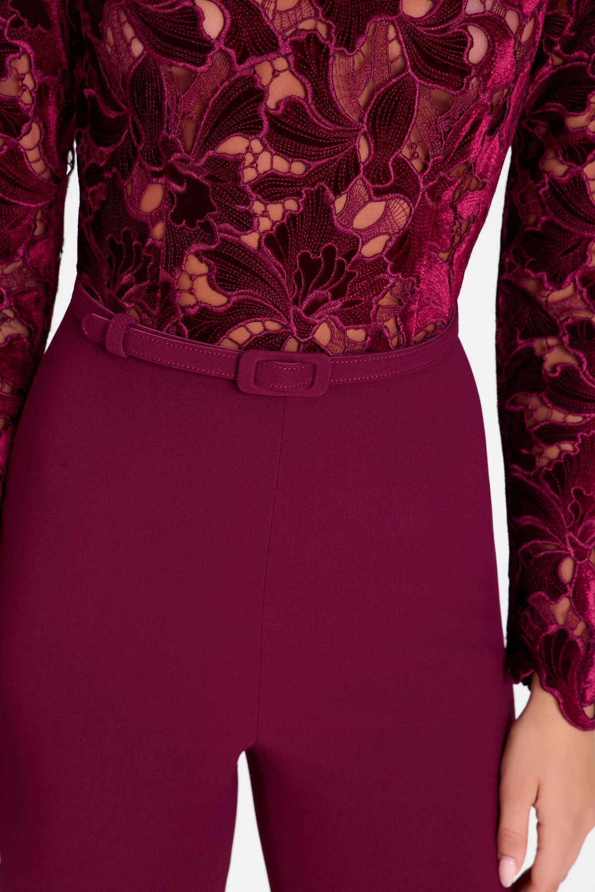 COMBINAISON PANTALON BORDEAUX ELEANOR