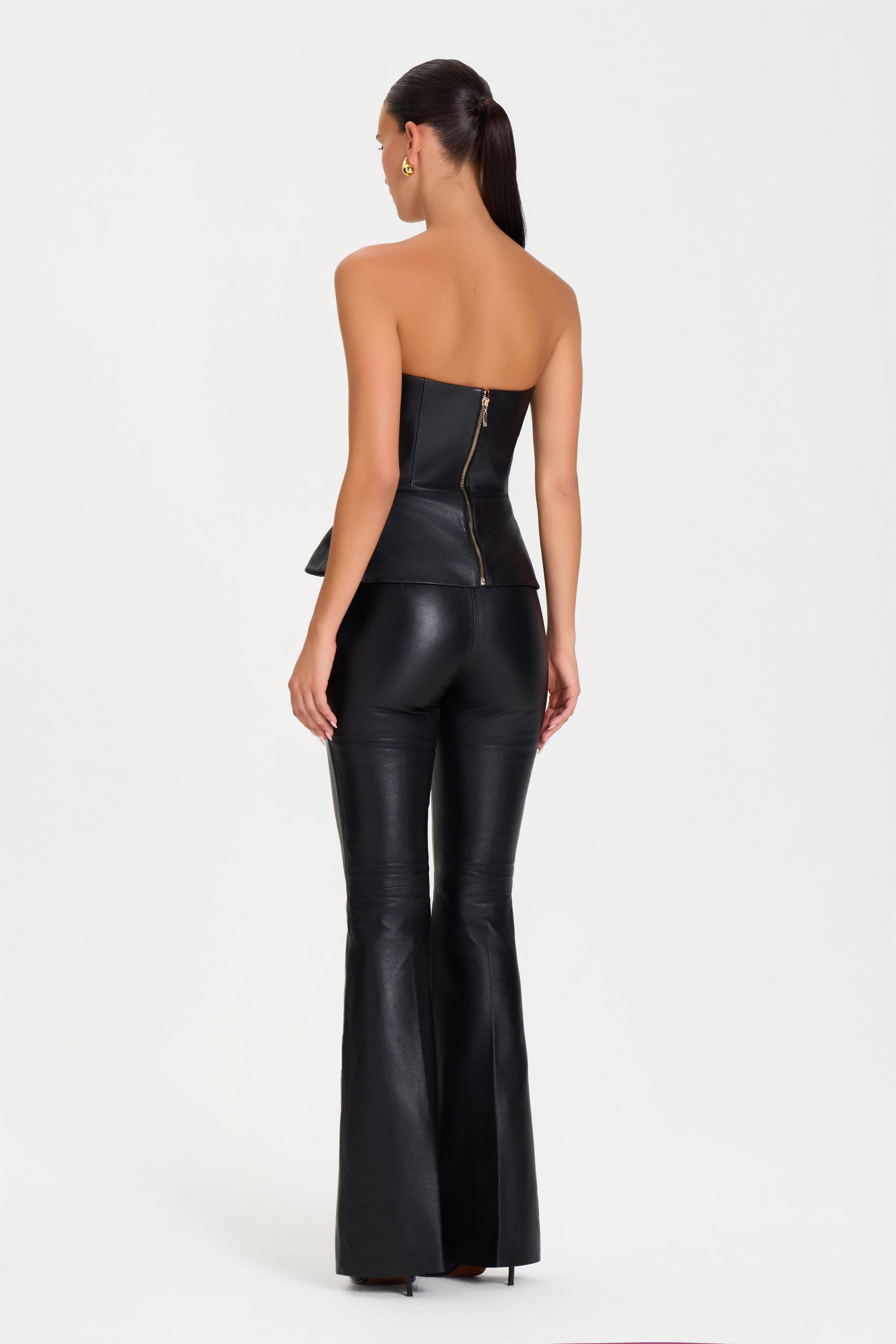 Ella Schwarzes Leder Top