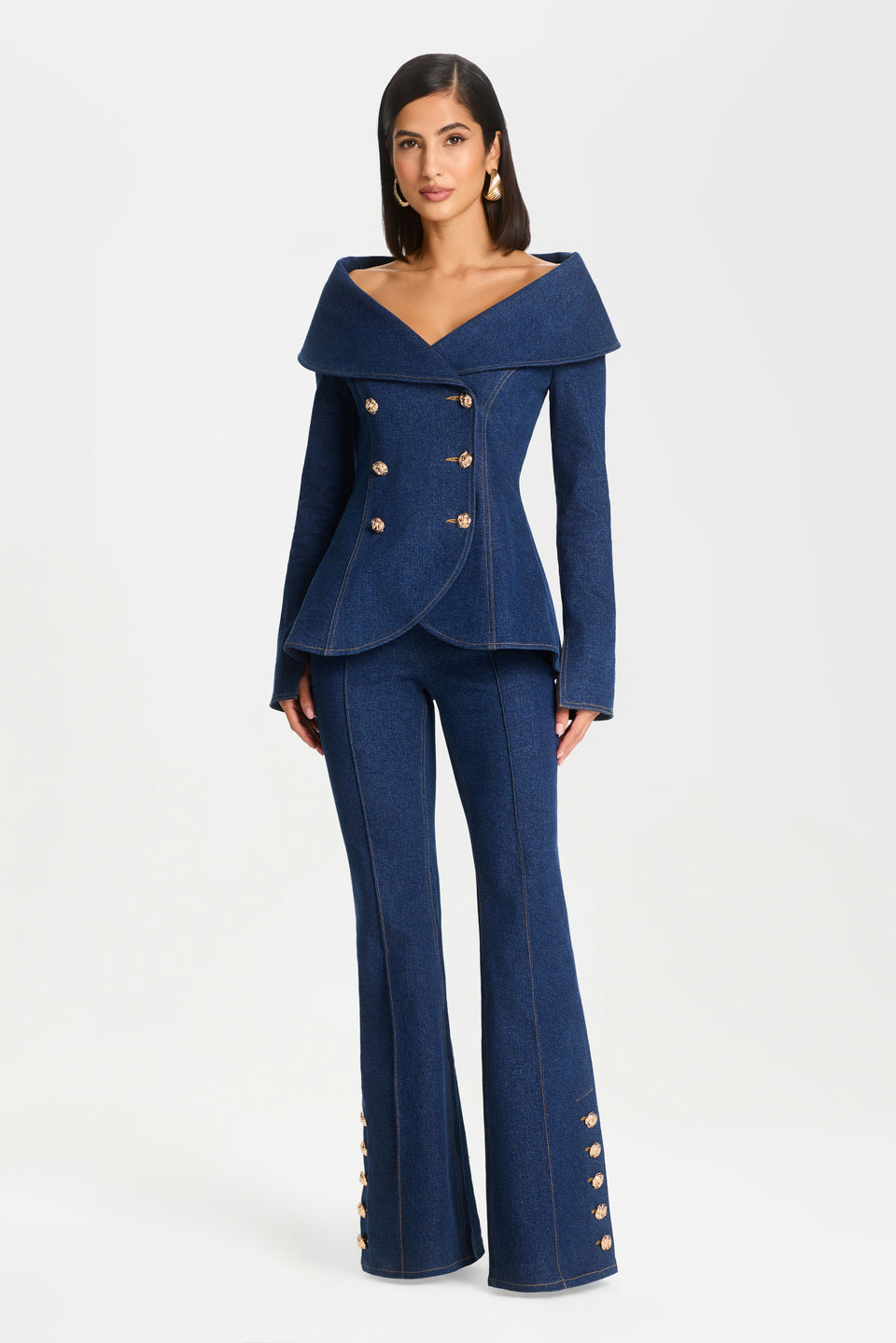 Kendra Dunkelblaue Denim Hose