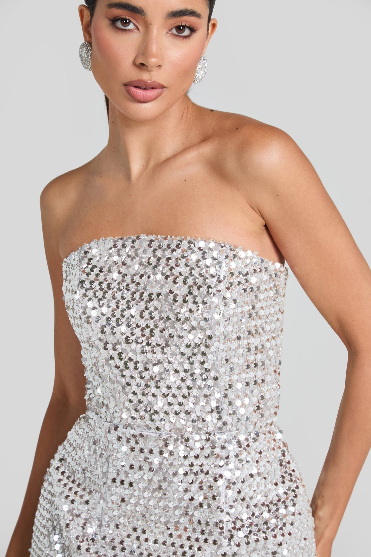 Nadine Merabi Dresses Lucia Silver Dress