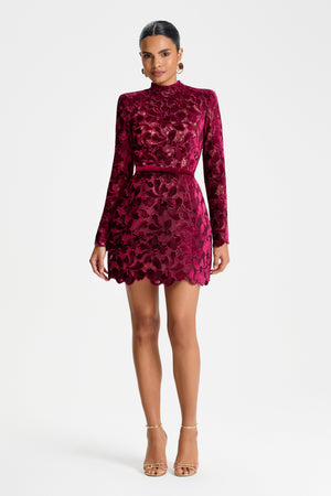 NADINE MERABI Dresses Lydia Burgundy Dress