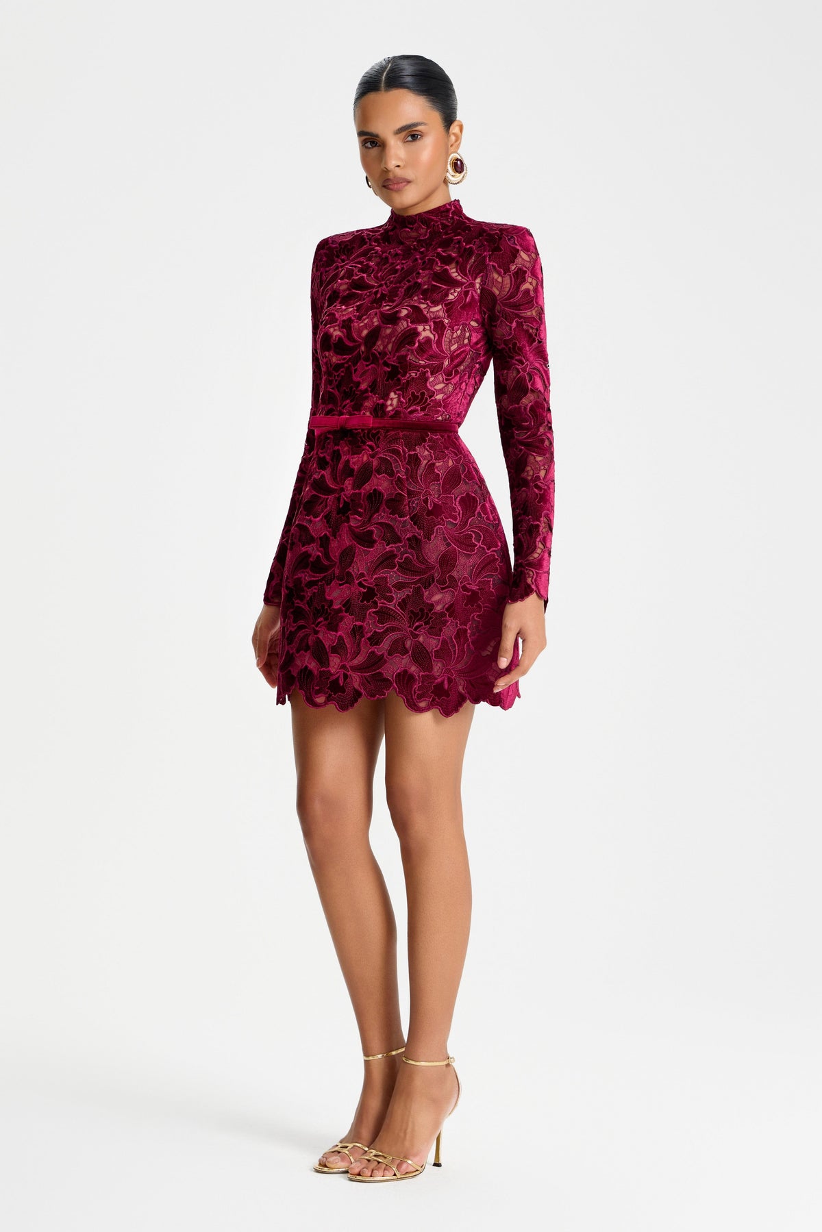 NADINE MERABI Dresses Lydia Burgundy Dress