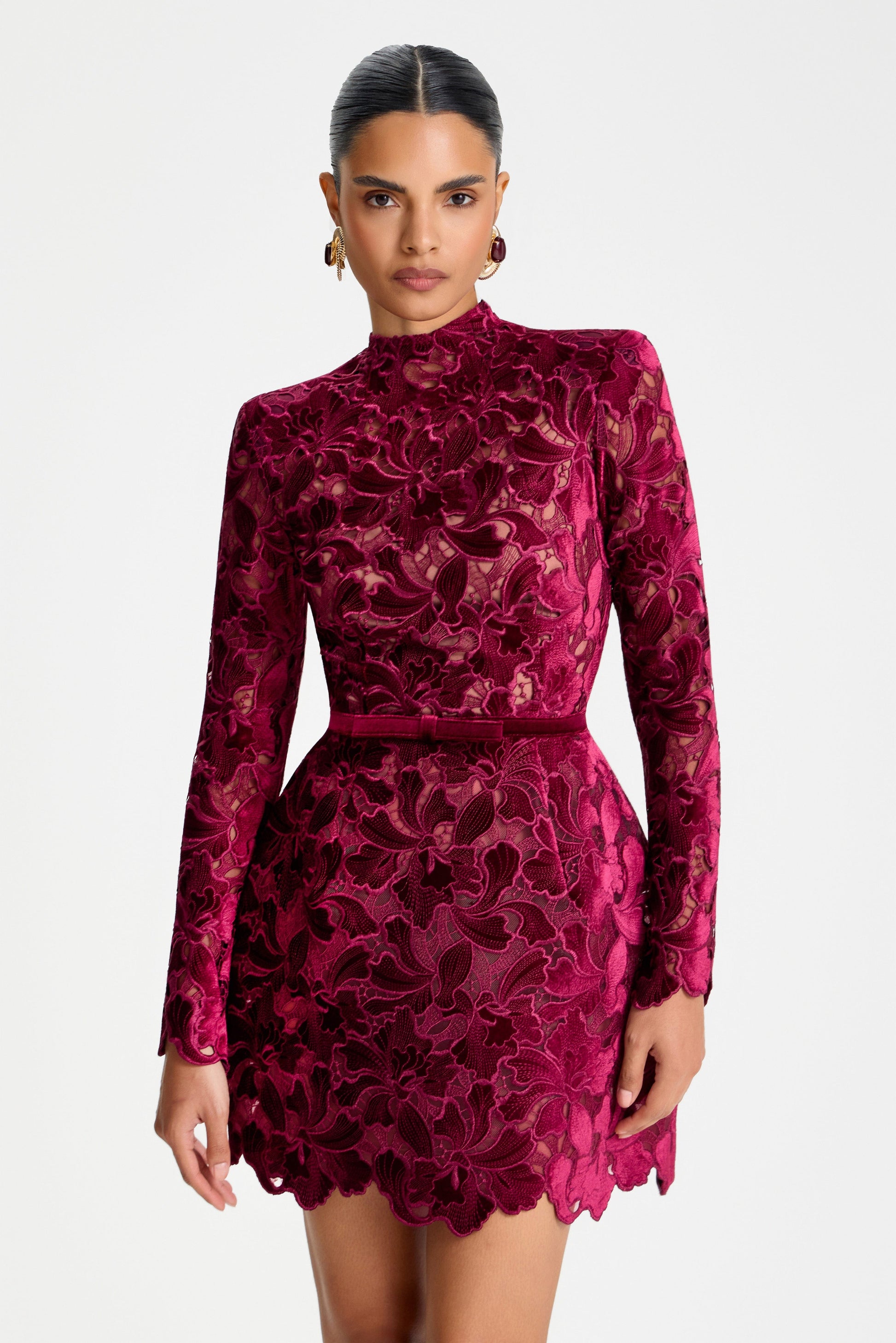 NADINE MERABI Dresses Lydia Burgundy Dress