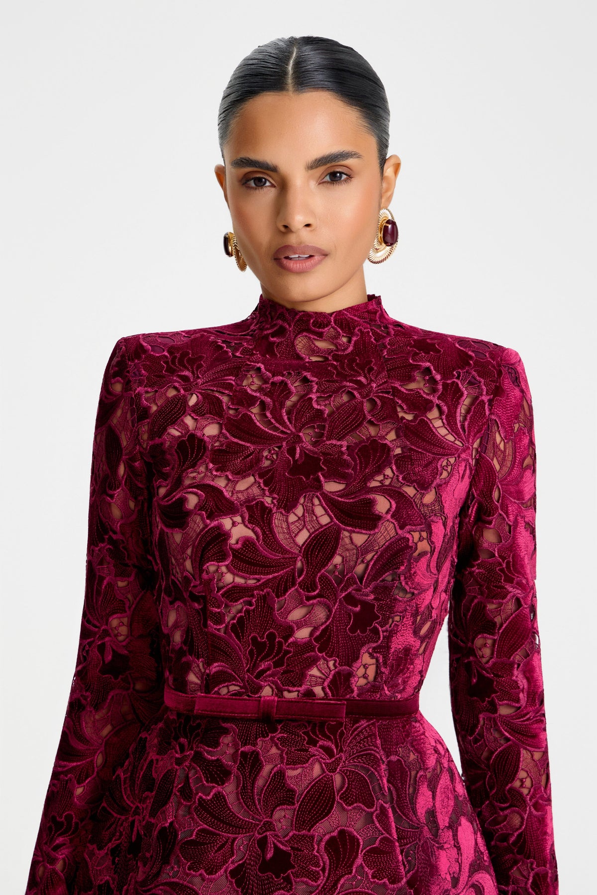 NADINE MERABI Dresses Lydia Burgundy Dress