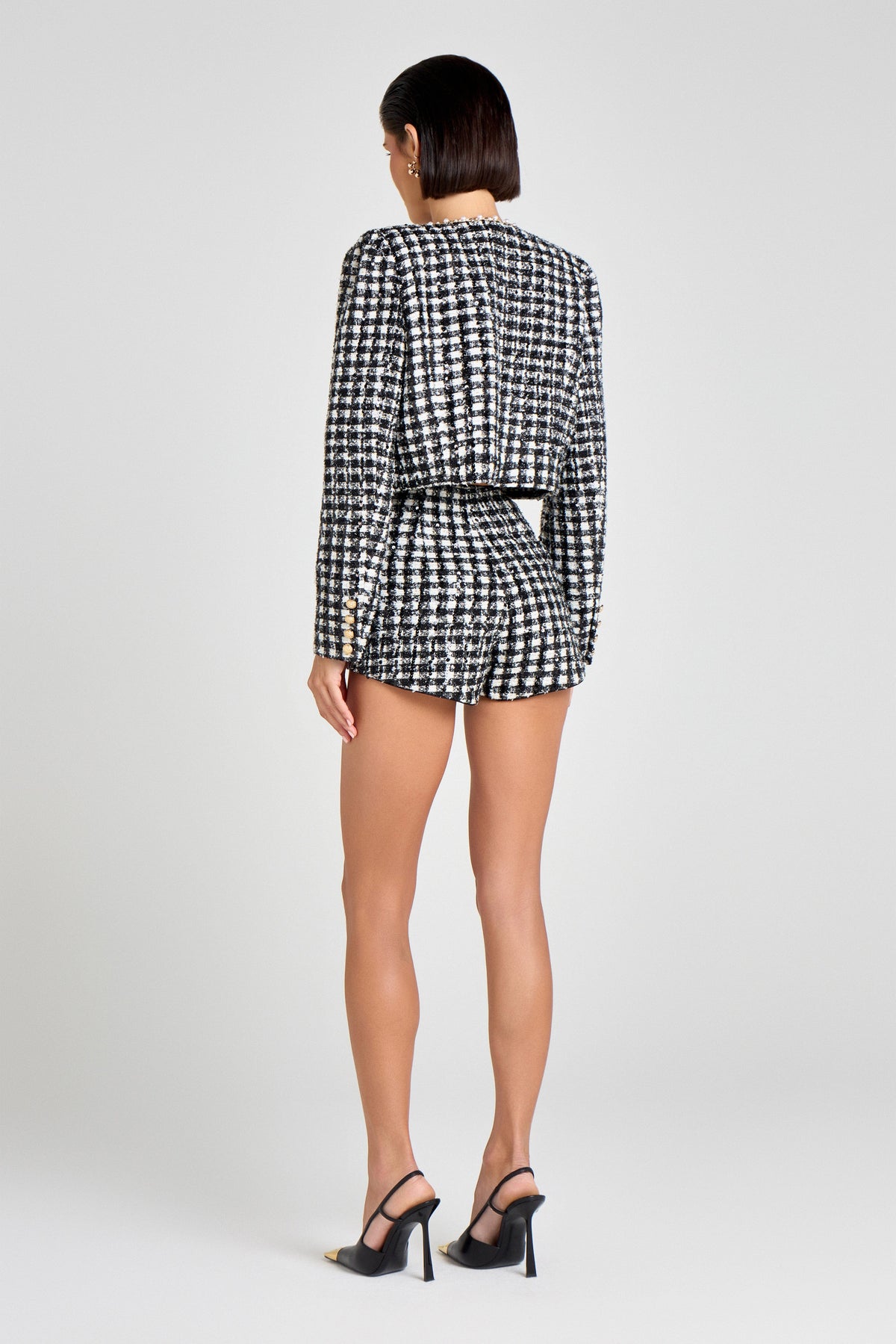 NADINE MERABI Shorts Eve Check Micro Shorts