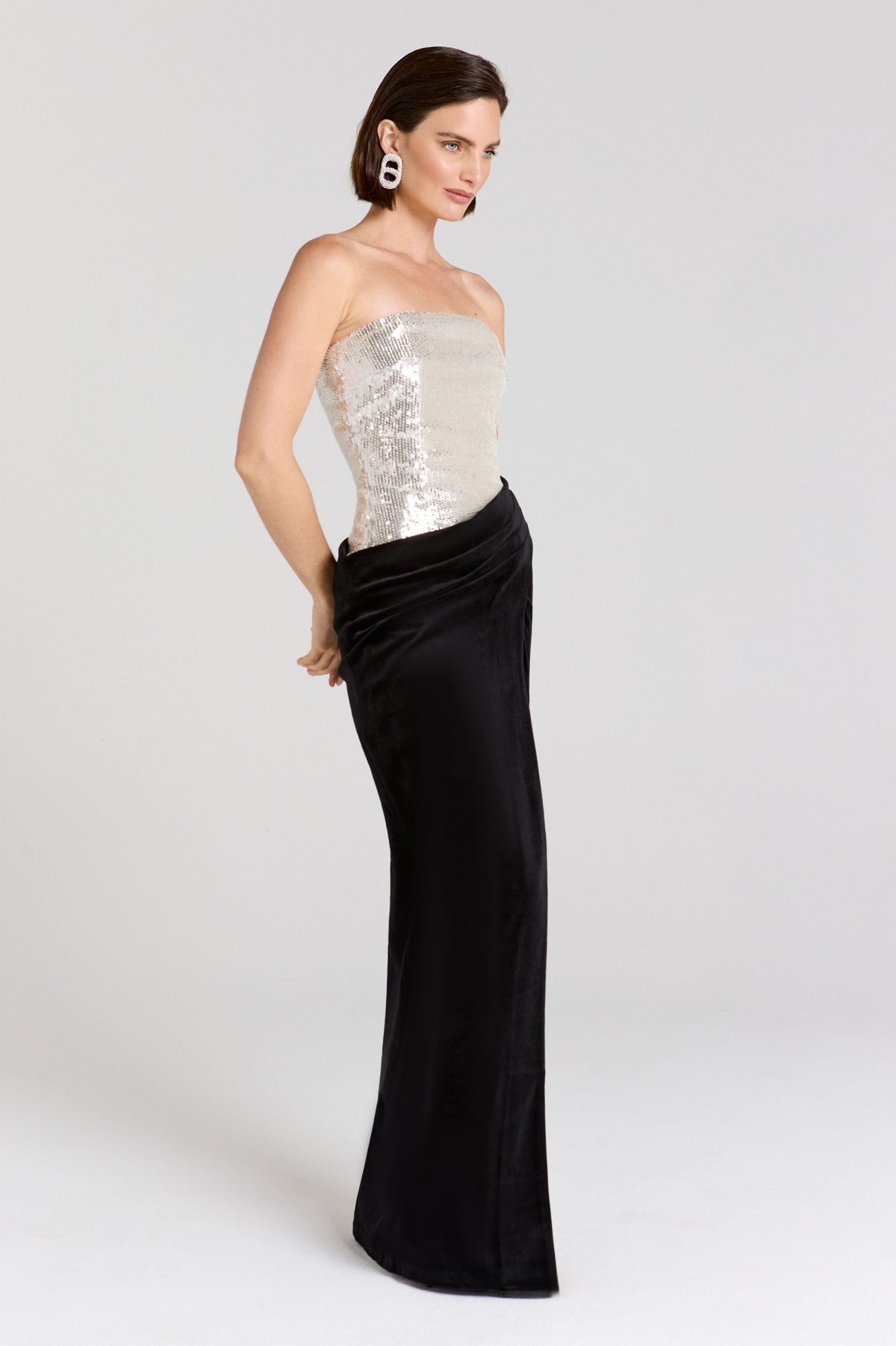 NADINE MERABI Dresses Samantha Silver Dress