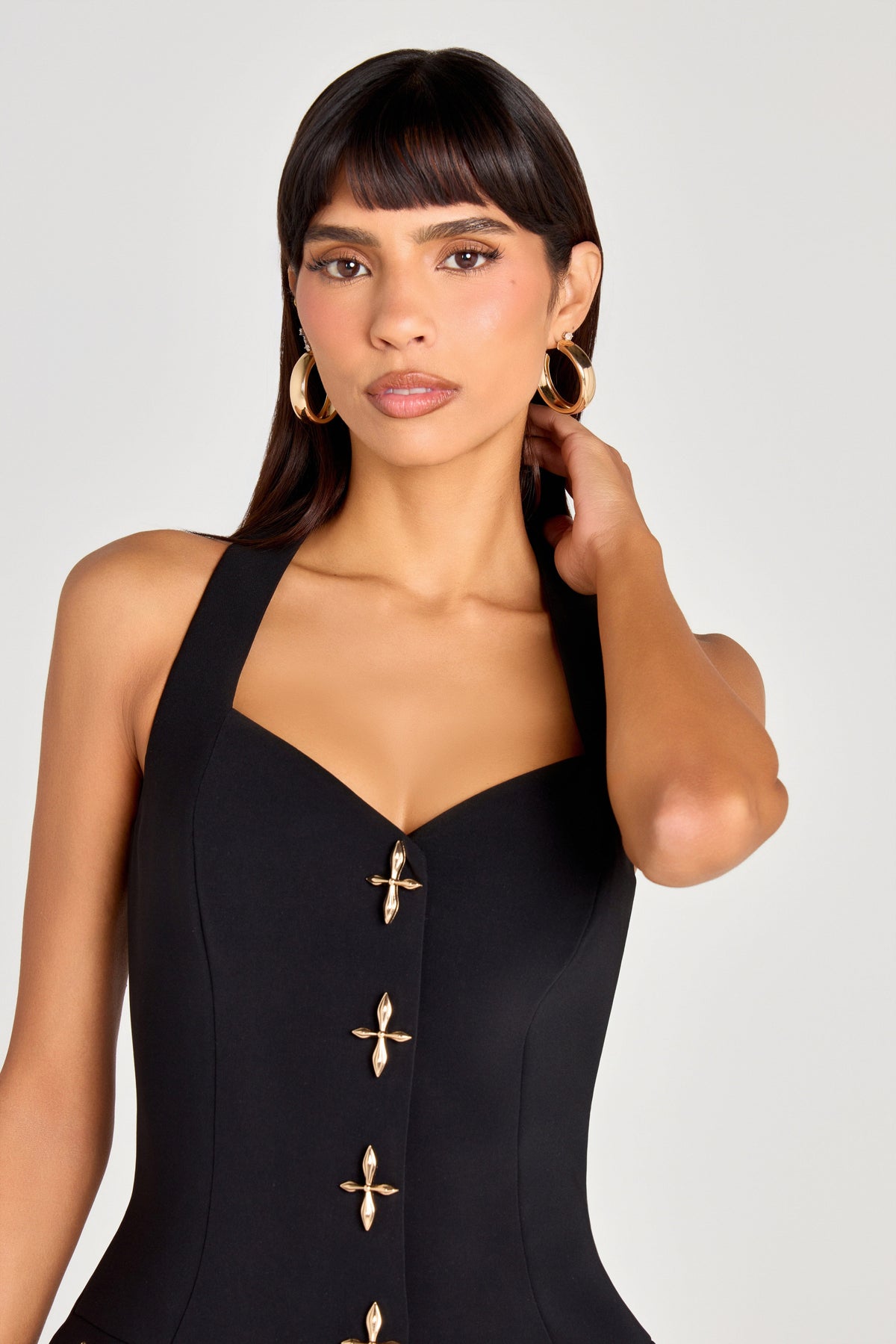 NADINE MERABI Tops Zoe Black Waistcoat