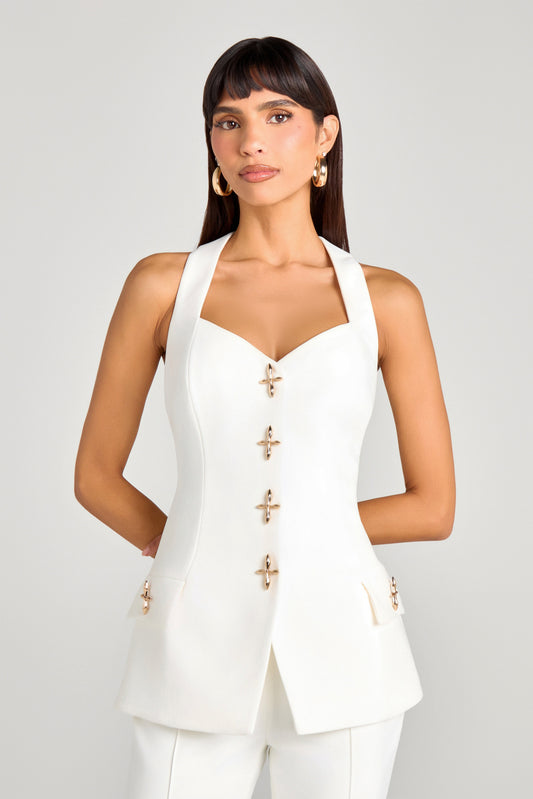 NADINE MERABI Tops Zoe White Waistcoat