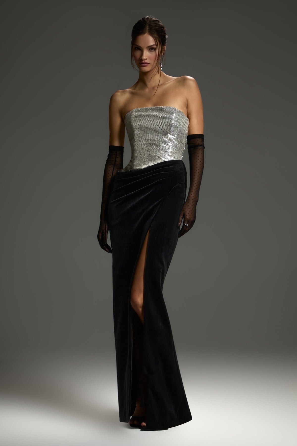 NADINE MERABI Dresses Samantha Silver Dress