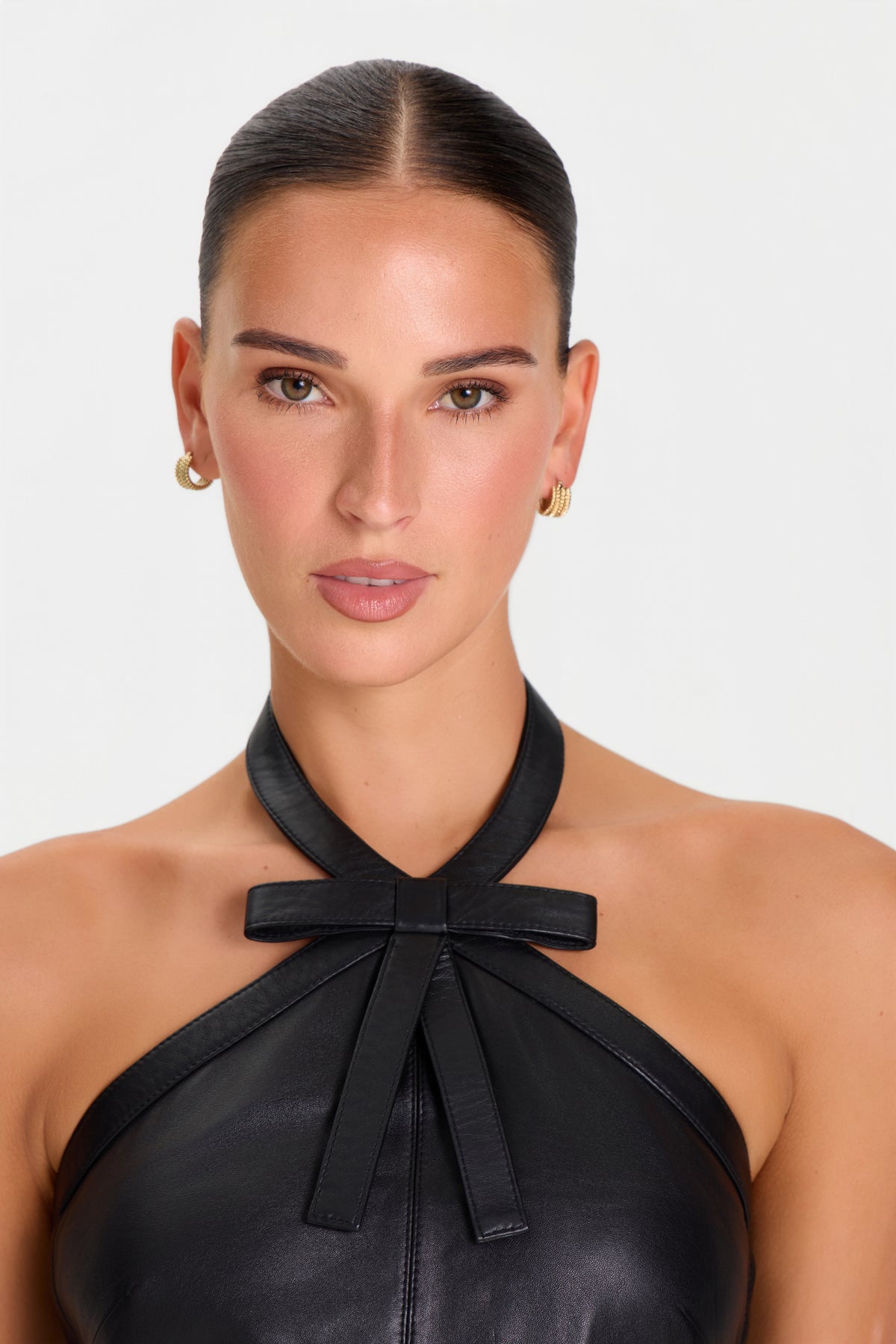 Harlow Schwarzes Leder Kleid