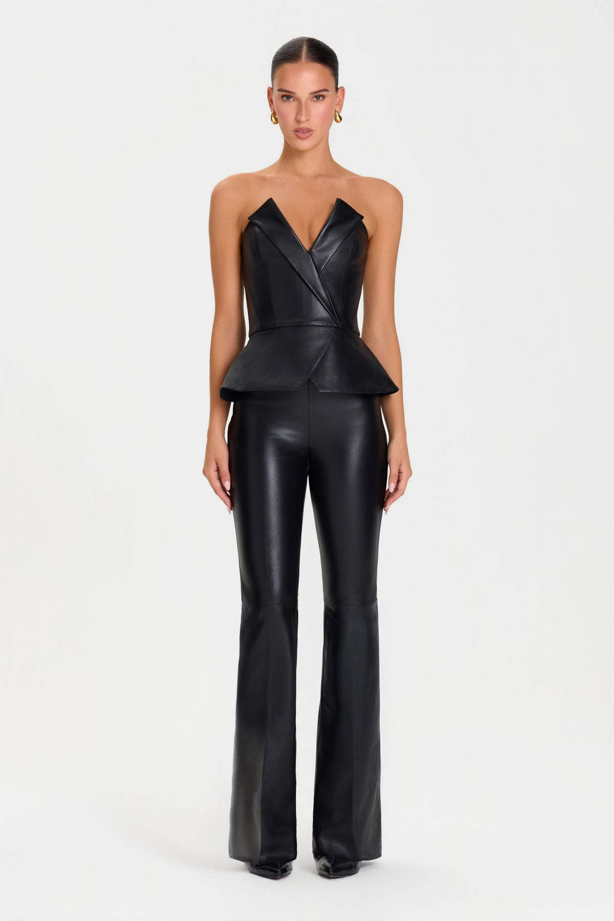Ella Schwarzes Leder Top
