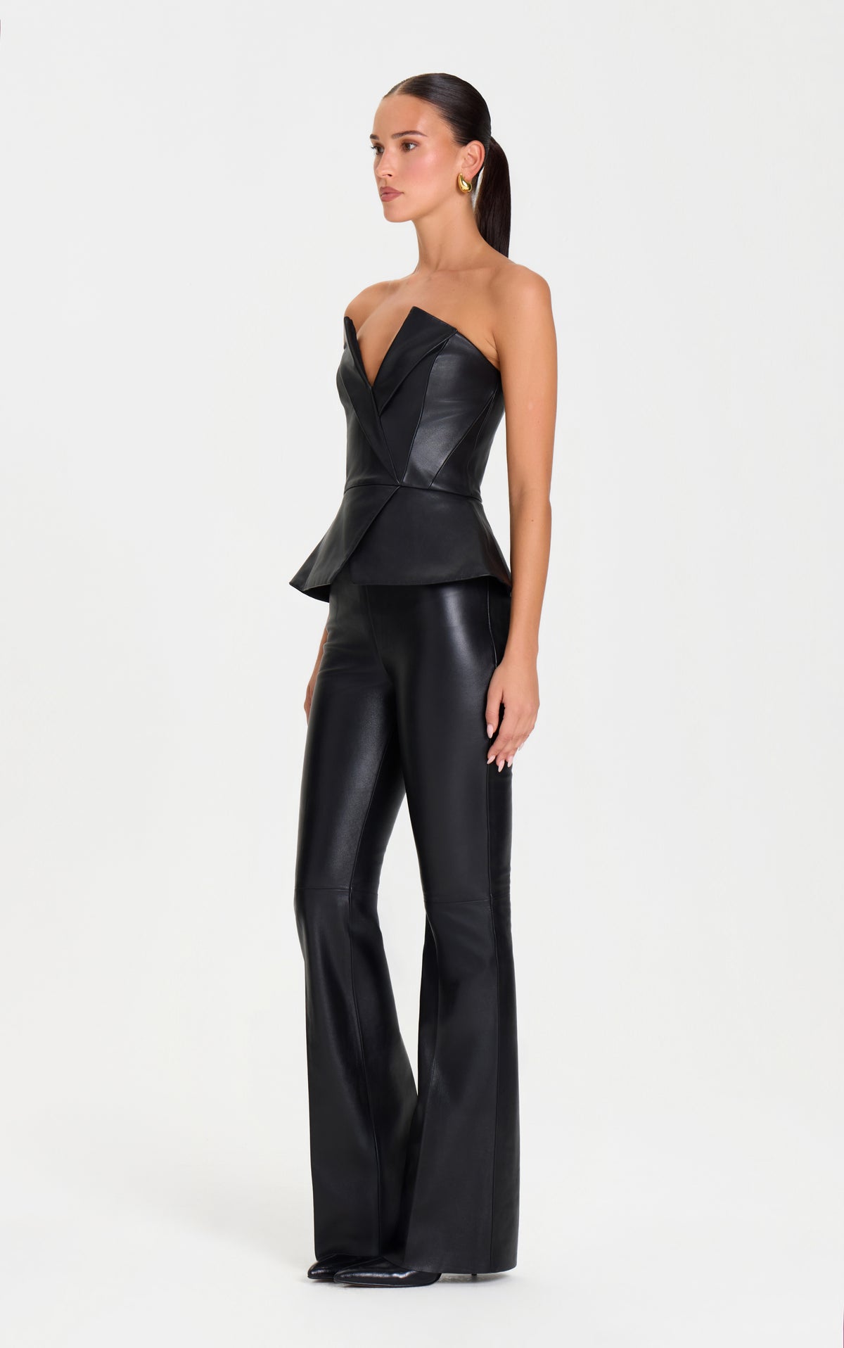 Ella Schwarzes Leder Top