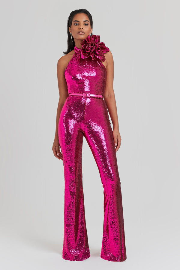 Cecille Hot Pink Jumpsuit